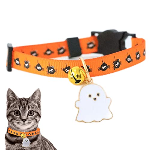 Yeeda Halloween-Haustierhalsband, Katzenfliege, bedruckt, Kürbis, modisch, einzigartiger Stil, Halsbänder für die meisten Katzen und Welpen von Yeeda