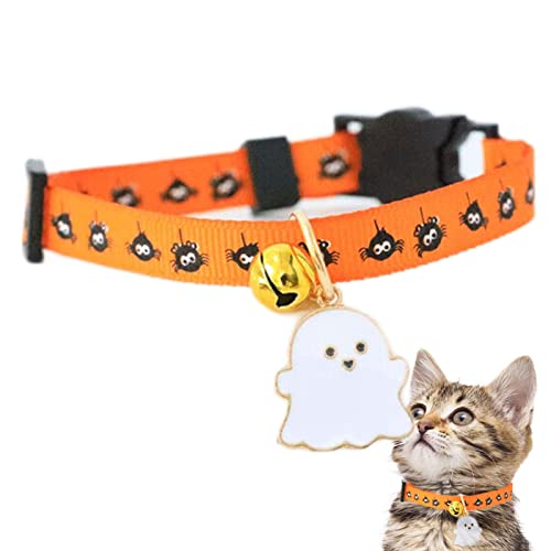 Yeeda Halloween-Haustierhalsband, Katzenfliege, bedruckt, Kürbis, modisch, einzigartiger Stil, Halsbänder für die meisten Katzen und Welpen von Yeeda