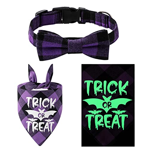 Yeeda Haustier Bandanas Halsband Halloween | Lustiges Haustier Urlaub Kostüm Set - Verstellbares Urlaub Hundehalsband Haustier Lätzchen Schal, Halloween Themenmuster für Haustier Hunde Katzen von Yeeda