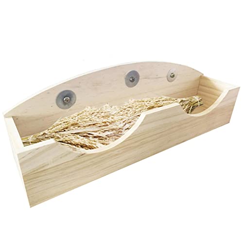 Yeeda Heu-Futterspender aus Holz für Kaninchen, Meerschweinchen und Chinchillas | Hasenfutter Krippe Grashalter Heuspender 40,6 x 10,4 x 9,4 cm von Yeeda