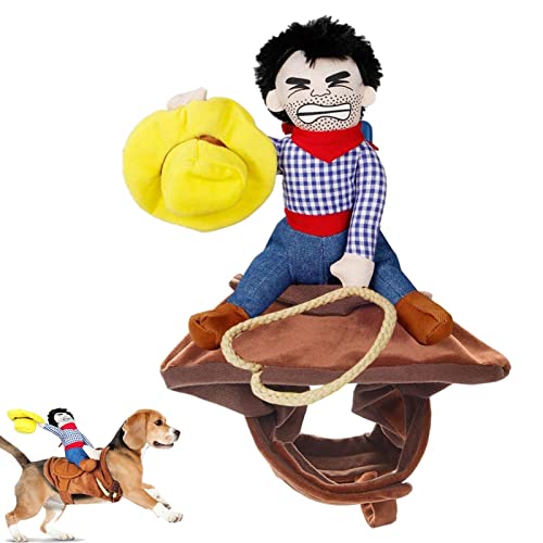 Yeeda Hund Cowboy Outfit, Hund Kostüme Haustier Hund Kostüm, Haustiere Kostüm Weihnachten Halloween Cosplay für Hunde, Lustige Cowboy Rider Stil Hunde Outfits von Yeeda