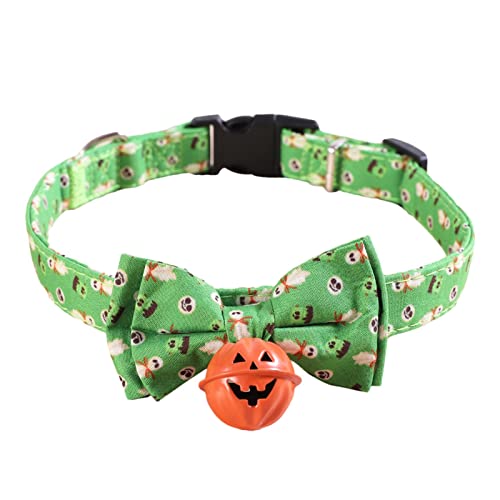 Yeeda Hund Halloween Halsband, Haustier Halsband Katzenhalsband, verstellbare Schnalle Katzenhalsband, Hundehalsband Zubehör Halloween Hund Charms Kürbis Fliegen, Klein Mittel Groß von Yeeda