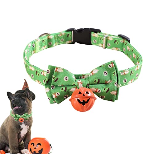 Yeeda Hund Halloween Halsband, Haustier Halsband Katzenhalsband, verstellbare Schnalle Katzenhalsband, Hundehalsband Zubehör Halloween Hund Charms Kürbis Fliegen, Klein Mittel Groß von Yeeda