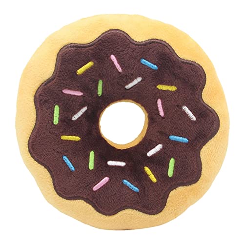 Yeeda Quietschender Plüsch-Donut für Hunde – Quietschendes Kauspielzeug für Haustiere Hunde – Donut Hund Kauspielzeug, Partyzubehör Geschenke für Hund Haustier Welpen von Yeeda