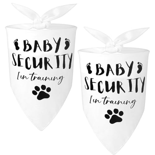 Yeesabella 2 x Hundehalstuch, Schwangerschaftsankündigung, Bandana für Hunde, Baby-Sicherheitstuch, Haustierzubehör, bequemes Monogramm, Dreieck, waschbar, Haustierschal für große Hunde von Yeesabella