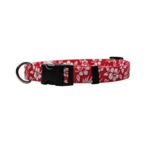 Yellow Dog Design Aloha Red Dog Collar 3/4" Wide and Fits Neck 10 to 14", Small von Yellow Dog Design