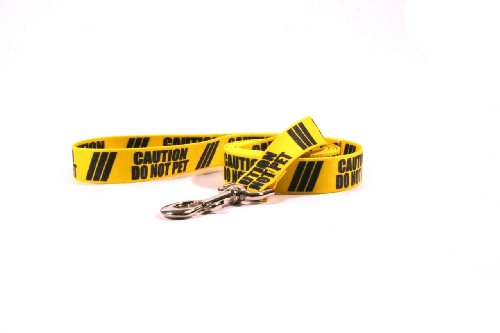 Yellow Dog Design Caution Do Not Pet Dog Leash with Easy Grip Comfort Grip Handle, 1" Wide von Yellow Dog Design