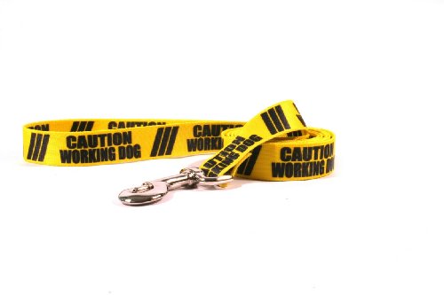 Yellow Dog Design Caution Working Dog Leash with Easy Grip Comfort Grip Handle, 1" Wide von Yellow Dog Design