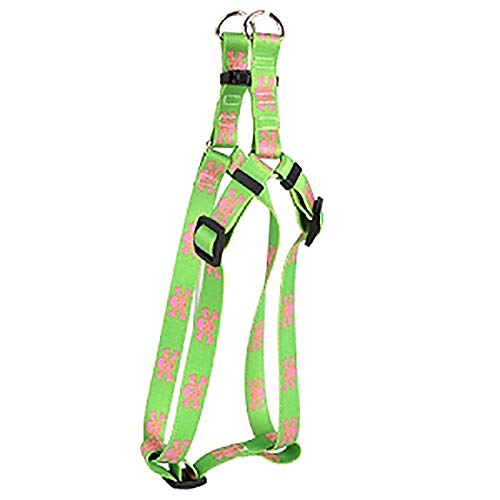 Yellow Dog Design Green and Pink Skulls Step-In Dog Harness 1" Wide and Fits Chest of 25 to 40", Large von Yellow Dog Design