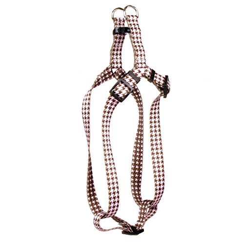 Yellow Dog Design Hounds Tooth Pink and Brown Step-In Dog Harness, Medium von Yellow Dog Design