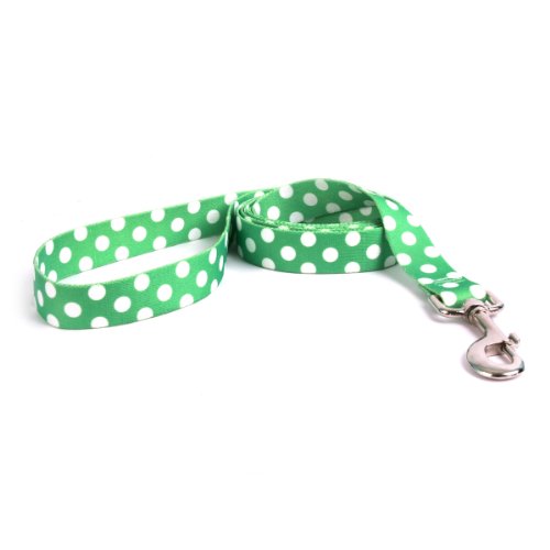 Yellow Dog Design Lime Polka Dot Dog Leash 1" Wide and 5' (60") Long, Large von Yellow Dog Design