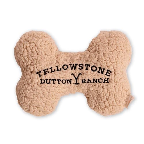 design LAB, Inc. Offizielles Yellowstone Merchandise | Großes Plüschspielzeug in Knochenform für Hunde | weiches, quietschendes, langlebiges Spielzeug von Dutton Ranch von Design LAB Inc.