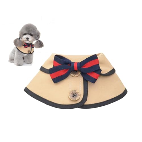 Schal für Haustiere, Hund, Speicheltuch, Schleife, Khaki, Kleid, Accessoire, Haustierkleidung, modische und niedliche Hundekleidung, Partykleidung, Geschenk für Hunde, Größe S von Yelschwa