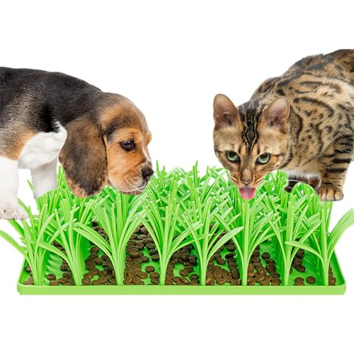 Silikon-Grasmatte für Katzen, Hunde, Futtermatte für Katzen, Katzengrasmatte für Innenkatzen, langsames Füttern, Futtermatte für Kätzchen, Anti-Schlingen, gesunde Ernährung (1 Stück) von Yelschwa