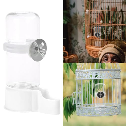 Vogel-Wasserspender für Vögel, automatischer Vogelwasserspender für Käfig, Vogel-Wasserflasche, Trinker, Futter-Samenspender, Käfigzubehör für Papageien, Wellensittiche, Sittiche, Nymphensittiche (1 von Yelschwa