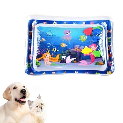 Yelschwa Sensory Water Mat for Cats Cat Water Play Mat Sensory Toys Water-Fillable Cat Dog Cooling Mats Thicken Play Water Sensory Pad Interactive Cat Toys for Indoor Cats (J) von Yelschwa