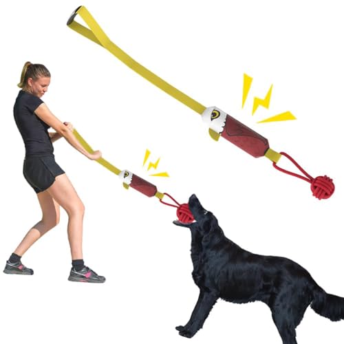 Yelschwa Tug Of War Hundespielzeug, unzerstörbares Hundespielzeug für aggressive Kauer, interaktives Hundespielzeug mit starkem Griff, quietschendes Hundespielzeug für kleine, mittelgroße und große von Yelschwa