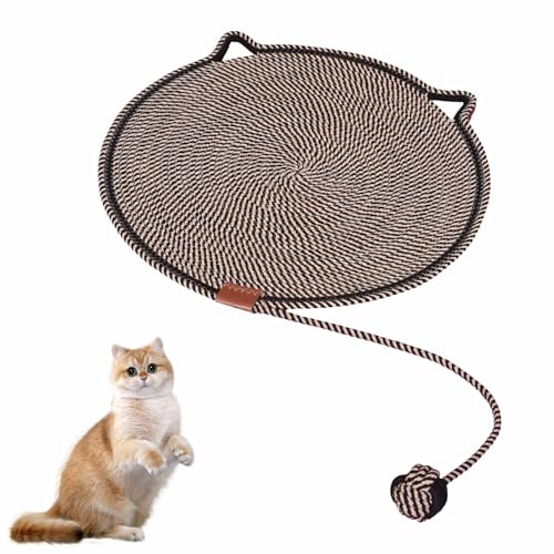 Celery Pets Dual Scratching Pad, Large Size Cat Bed Cat Scratching Pad with Cat Toy, Scratching Pads for Indoor Cats, Celery Pets Scratch Pad, Natural Cotton Rope Cat Scratching Pad Mat (Black) von Yeluptu