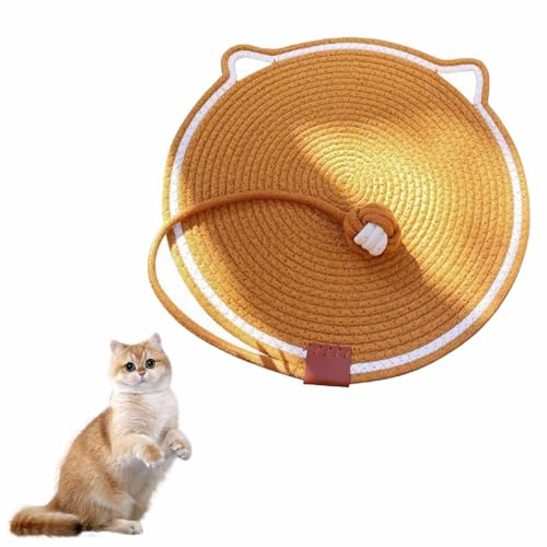 Celery Pets Dual Scratching Pad, Large Size Cat Bed Cat Scratching Pad with Cat Toy, Scratching Pads for Indoor Cats, Celery Pets Scratch Pad, Natural Cotton Rope Cat Scratching Pad Mat (Brown) von Yeluptu