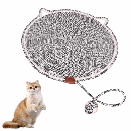 Celery Pets Dual Scratching Pad, Large Size Cat Bed Cat Scratching Pad with Cat Toy, Scratching Pads for Indoor Cats, Celery Pets Scratch Pad, Natural Cotton Rope Cat Scratching Pad Mat (Gray) von Yeluptu