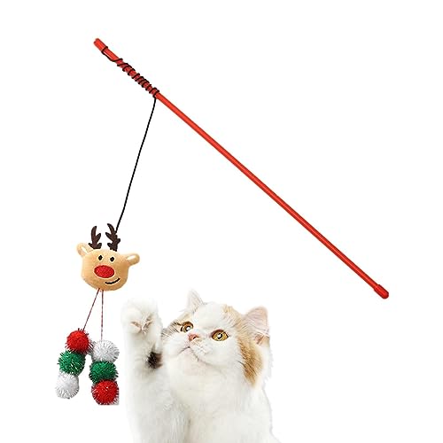 Yemyap Katzenstabspielzeug | Teaser Dekoration Plüschball Spielzeug für Katzen,Flexibles interaktives Haustierspielzeug für kleine, mittlere und große Katzen von Yemyap