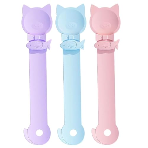 3pcs Cat Strip Feeder Löffel, 3 farbkatze Cat-Streifen-Feeder, 10 Zoll Hüften, waschbarer wiederverwendbarer Verschüttungssicherer Katzen-Behandlungslöffel für Katzenbes von Yeory