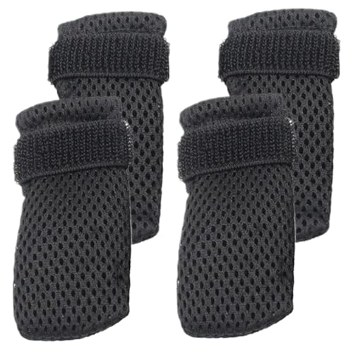 4 Packs Katzenkrallenabdeckungen, schwarze Anti -Scratch -Polyester -Katzenschuhe, verstellbare atmungsaktive Mesh -Katzepfotenhandschuhe für Innenkatzen Haustier Badeschneidendägel, Katzenpfotenhand von Yeory