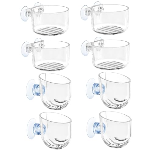 8PCS -Fischfuttermittel, transparente Acryl -Garnelen -Feeder mit Saugnäpfe, einfache Installation von Aquariumpflanzenhalter, Aquarium -Feeder von Yeory