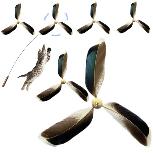 Cat Toy Refill, 6pcs 6,3 Zoll Propeller Katzenspielzeug, Katzenspielzeug, Katzenteaserspielzeug, Katzenfängerspielzeug, interaktiver Katzen -Zauberstabspielzeug für Katzen, Katzenspielzeugersatz von Yeory