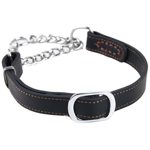 Hundehalsband, Hundehalsband aus Lederkette, Trainingshalsband für Hunde, Hundehalsbänder mit Kette, Hundehalsband aus Leder von Yeory