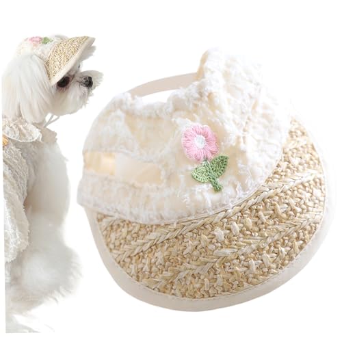 Hundehut niedliche Blumenmusterhüte für Hunde Frühling Sommer leerer Top Girl Haustierhut mit Visier dekorativ von Yeory