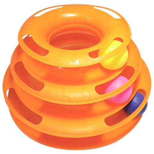 Katzenspielzeug für Innenkatzen, 3 Level Roller -Track -Turm Interaktives Katzenspielzeug mit Plastikkugel, Plastik -Puzzle -Spielzeugkatzenspielzeug für Innenkatzen Kätzchen, Interactive Cat Toy von Yeory