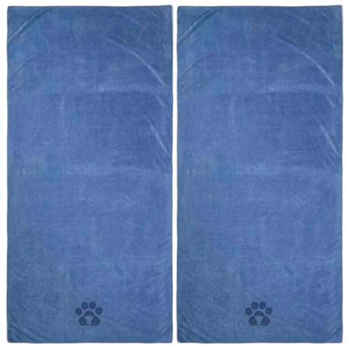 Mikrofasel -Handtuch -Hundehandtuch 2pcs Hundebadhandtuch 28x55 '' Mikrofasel Handtuch weich ＆ absorbierende Hundetuch Handtuch Schnelle Trocknen Haustuch Medium Large Hunde Katzen Dusche und Bad Vor von Yeory