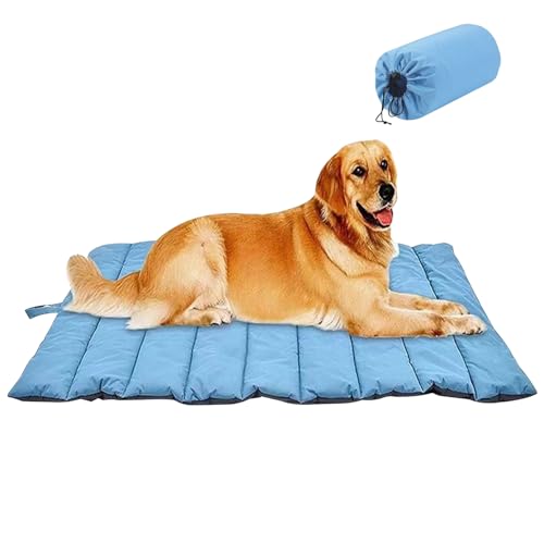 Outdoor -Hundebett 43''x27 '' Camping Hundebet wasserdicht ＆ Faltbare Hundematten -Bissen -resistentes tragbares Hundebett mit Reifen ＆ Aufbewahrungstasche Easy Wischen Sie sauber, Camping Hundebett von Yeory