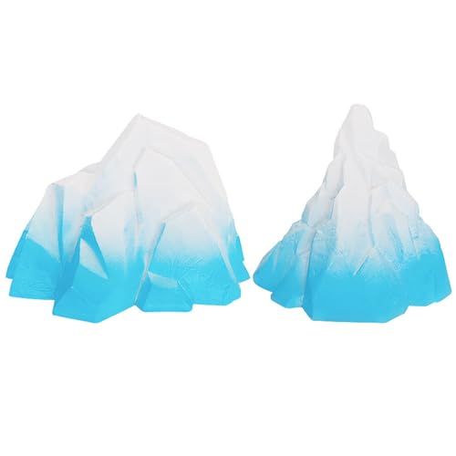 Yeory 2pcs Fischtankdekorationen, Snow Mountain Aquarium Dekor, lebensechte Natureisebermodellmodell -Accessoires für Haushaltsbüro -Aquarienlandschaften, Aquariumdekorationen von Yeory