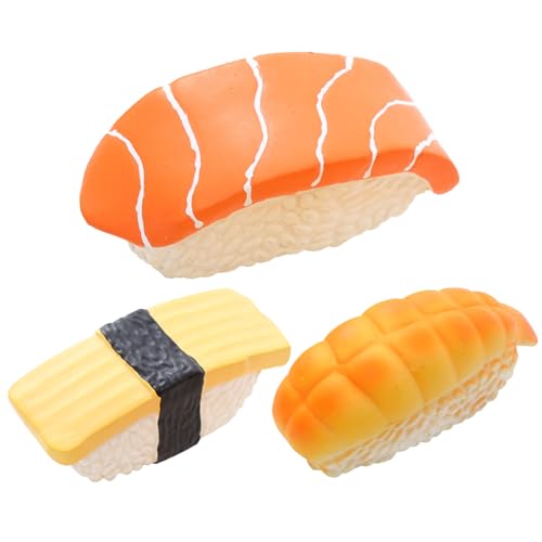 Yeory 3pcs Sushi Hundespielzeug, 3x1 Simulation Form Latex Hundequietschende Spielzeug, waschbarer bissfestes weiches Hund Kauen Spielzeug - für kleine und mittlere Hunde, niedliche Hu von Yeory