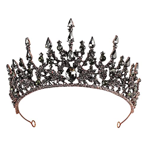 Yeory Gothic Crowns Crowns for Women - Schwarze gotische Kronen für Mädchen - Vintage Barocke Queen für Hochzeitsfestigkeit Abschlussball Kopfbedeckungen von Yeory