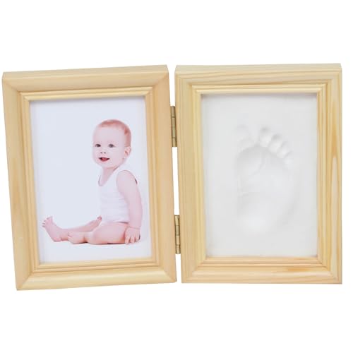 Yeory Pfotenabdruck Ornament Kit Hundepfoten Druck Kit Baby Druck Originament Kit Foto Frames kein Chaos Baby Safer Tintenpolster für Baby Hand und für Baby, Hunde & Katzen Familie Andenken Holzfarbe von Yeory