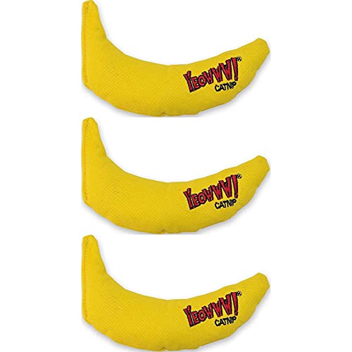 Yeowww. duckyworld 100% Organic Catnip Leaf & Flower Cat Toy Banana 3 Pack von YEOWWW