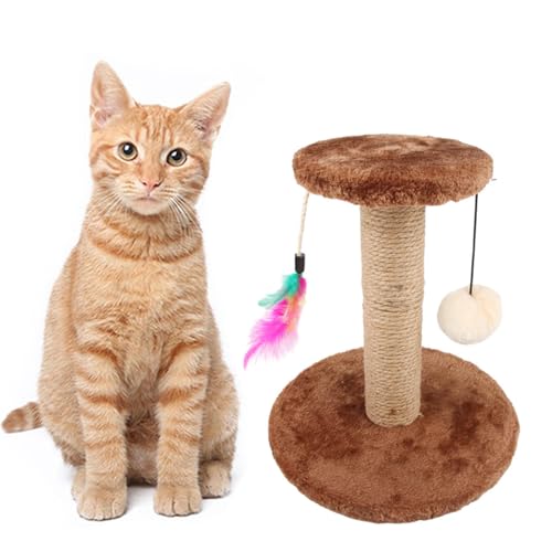 Katzenkratzbaum mit FeatherTeaser Interaktives Kätzchen Sisalhanf Kratzspielzeug Möbelschutz Katzenspielzeug Katzenspielzeug Katze Unterhaltungsspielzeug Katze Langeweile Linderung von Yeselino