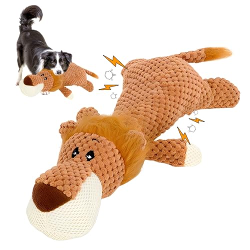 Yestree 40 cm Hundespielzeug, unverwüstliches Hundespielzeug, bissfest, Hundespielzeug aus Plüsch, interaktives Spielzeug für Katzen und Hunde von kleiner, mittelgroßer Größe (Löwe) von Yestree