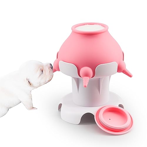 Puppy Bottles for Nursing,Puppy Milk Feeder for Multiple Puppy Nipple,Puppy Feeder Milk Bowl,5 Nipples Silicone Puppy Nursing Station,Feeder Bowl for Kittens(Pink) von YeulYuuri