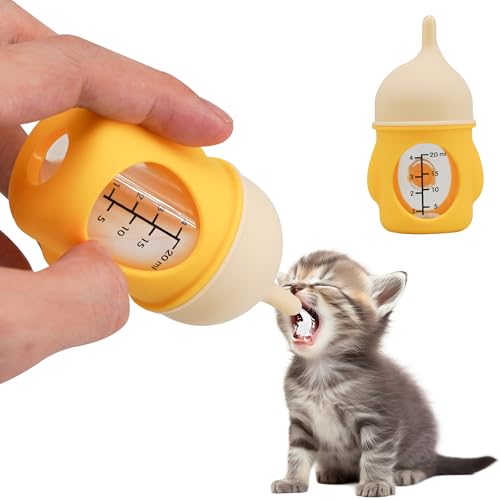 Welpenflaschen zum Stillen, Kätzchenflaschen zum Stillen, Haustier-Fütterflasche, Gelb, 20 ml von YeulYuuri