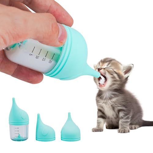 Welpenflaschen zum Stillen, Kätzchenflaschen zum Stillen, Haustier-Futterflasche, Cyan, 20 ml von YeulYuuri