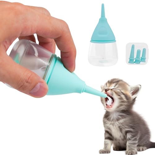 Welpenflaschen zum Stillen, Kätzchenflaschen zum Stillen, Haustier-Futterflasche, Cyan, 40 ml von YeulYuuri