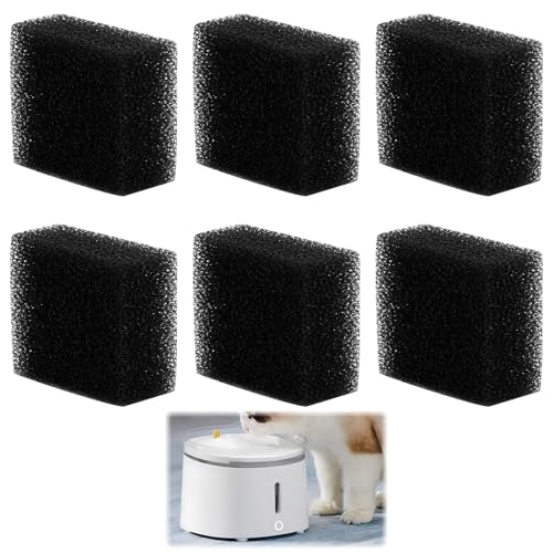 6pcs Filterschwamm Aquarium, Bio Filterschwämme, Ersetzt Aktivkohle Filter Für Katze Wasser, Wasserpumpenfilter Filterschwamm, Wasserpumpenfilter für Trinkbrunnen für Katzen und Hunde von Yewseas