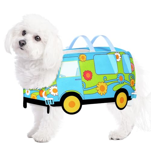 Yeyeplum The Mysterious Car Pet Costume Shaggy Funny Car Bus Machine Dog Costumes for Pet Halloween Party, S von Yeyeplum