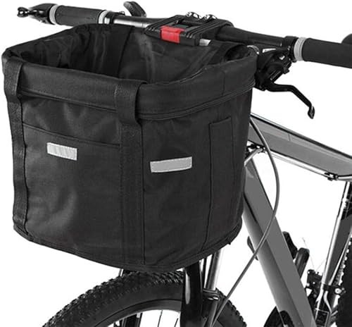 Fahrradkorb, Faltbar Fahrrad vorne Korb, mit Lenkeradapter und Kabellbinder,Abnehmbare Lenkerkorb Tasche für Kleiner Hund-Einkaufen-Reisen-Picknick, 34 x 24 x 8 cm von Yezelend