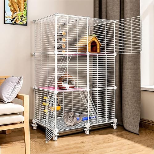 Katzengehege, Katzenkäfig für den Innenbereich, Frettchenkäfig, Chinchillakäfig, Kleintierkäfige, Katzenhaus, DIY-Laufstall für Haustiere, Haustierkäfige für den Innenbereich für Frettchen, Kätzchen, von YhOuuA