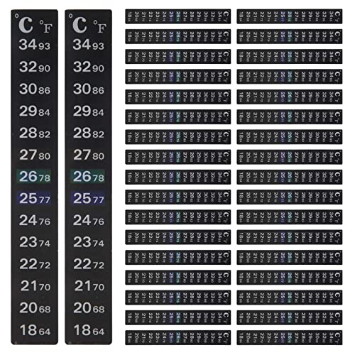 Yheonver 36 StüCk Digitaler Temperatur Aufkleber Selbst Klebendes Thermometer Streifen Fermenter Selbst Klebendes Kristall Streifen Aquarium Thermometer von Yheonver